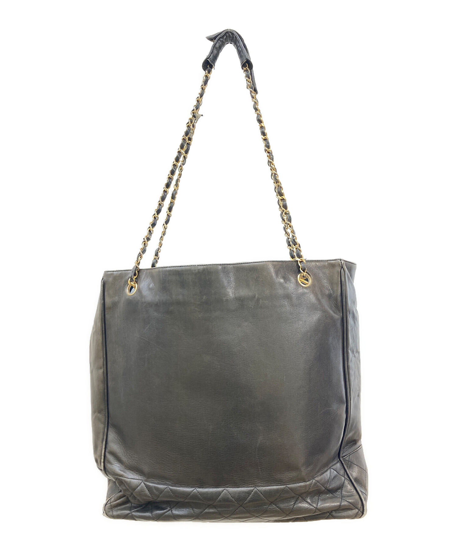 中古・古着通販】CHANEL (シャネル) チェーントートバッグ ブラック 