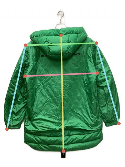 DIESEL / W-BURKISK JACKET/フライトジャケット/中綿/L/コットン/グリーン 中古・古着通販】DIESEL (ディーゼル) 中綿ジャケット グリーン サイズ
