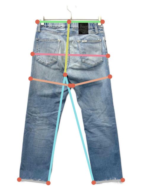 中古・古着通販】SURT (サート) ダメージ加工デニムパンツ インディゴ