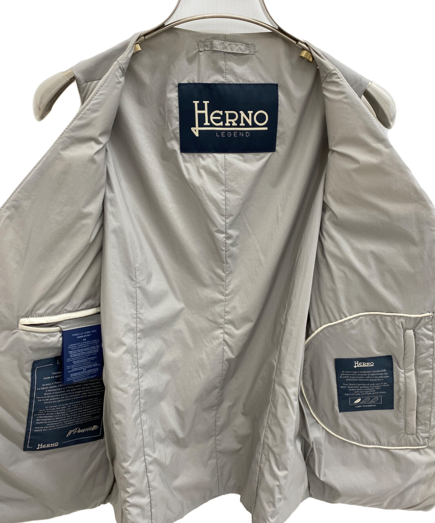 Herno ヘルノ グレー ベスト ジレ ダウン サイズ44 M相当