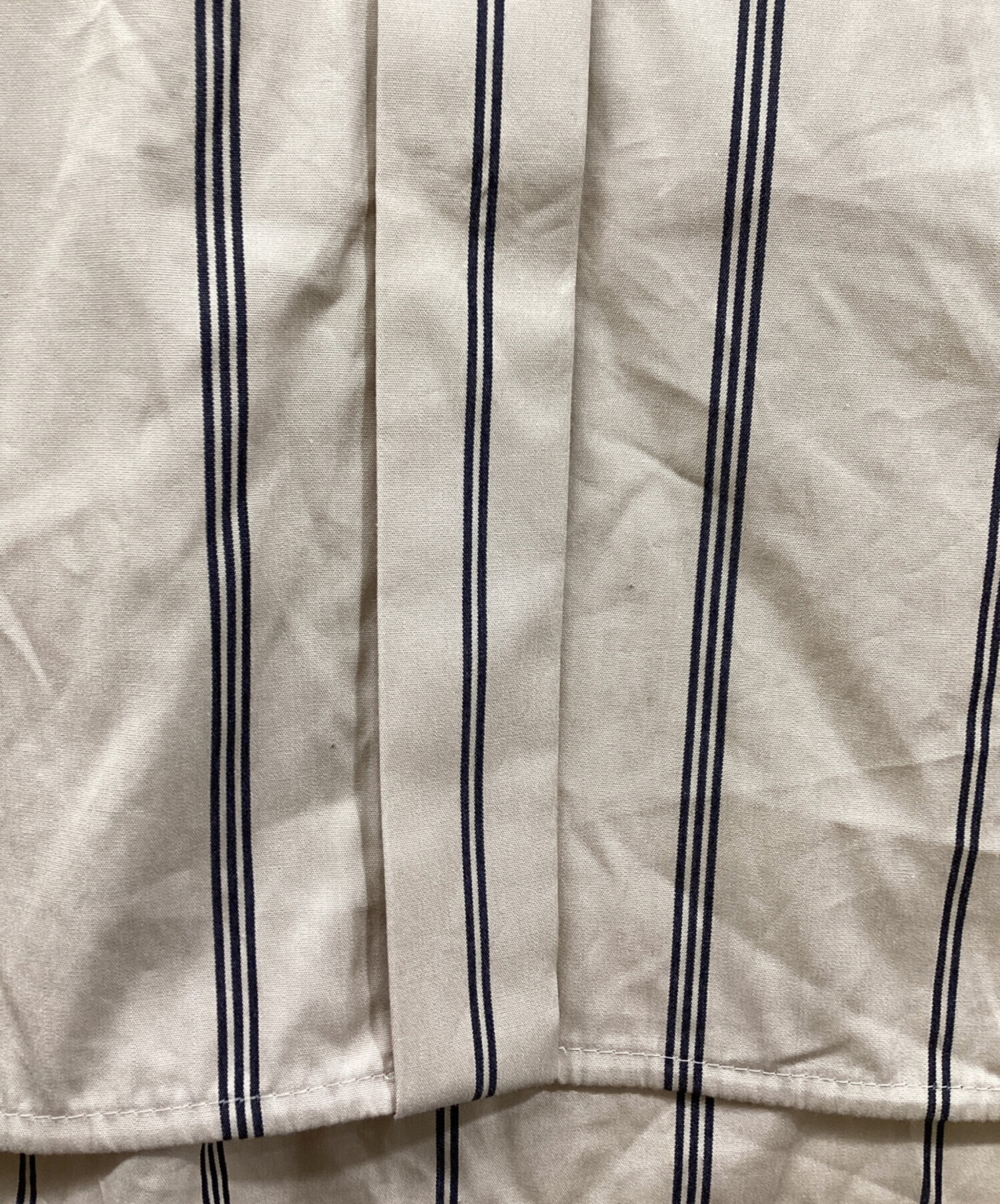 中古・古着通販】ebure (エブール) コットンストライプ バンドカラー 