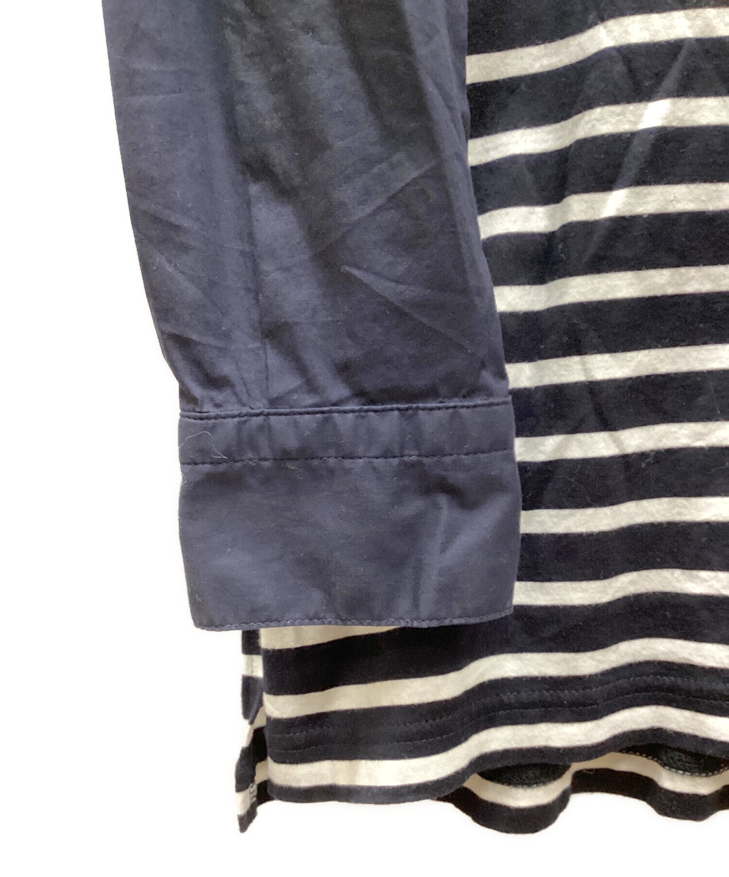 トップス ENFOLD SHIRT LAYERED BORDER PULLOVER 中古・古着通販】ENFOLD (エンフォルド) SHIRT LAYERED BORDER