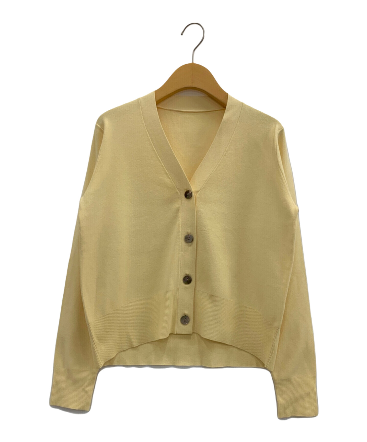 SOEJU　ソージュ　Vネックショートニットカーディガン　イエロー 中古・古着通販】SOEJU (ソージュ) Vネックショートニットカーディガン