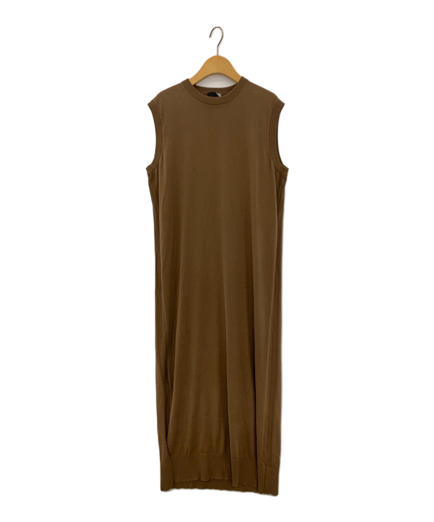 中古・古着通販】ATON (エイトン) SUVIN COTTON CREW NECK LONG DRESS