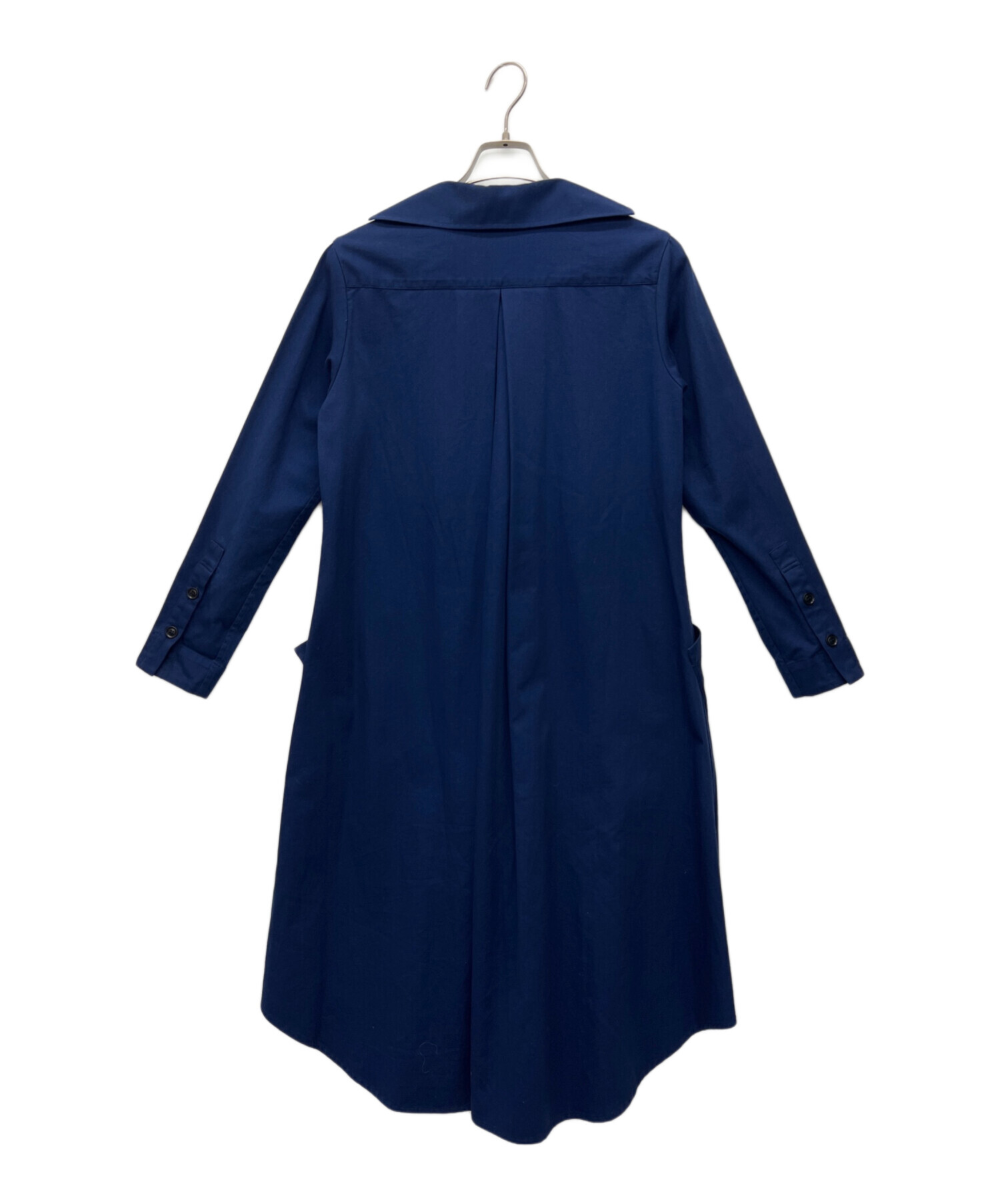 中古・古着通販】Y's (ワイズ) ロングシャツワンピース ブルー サイズ