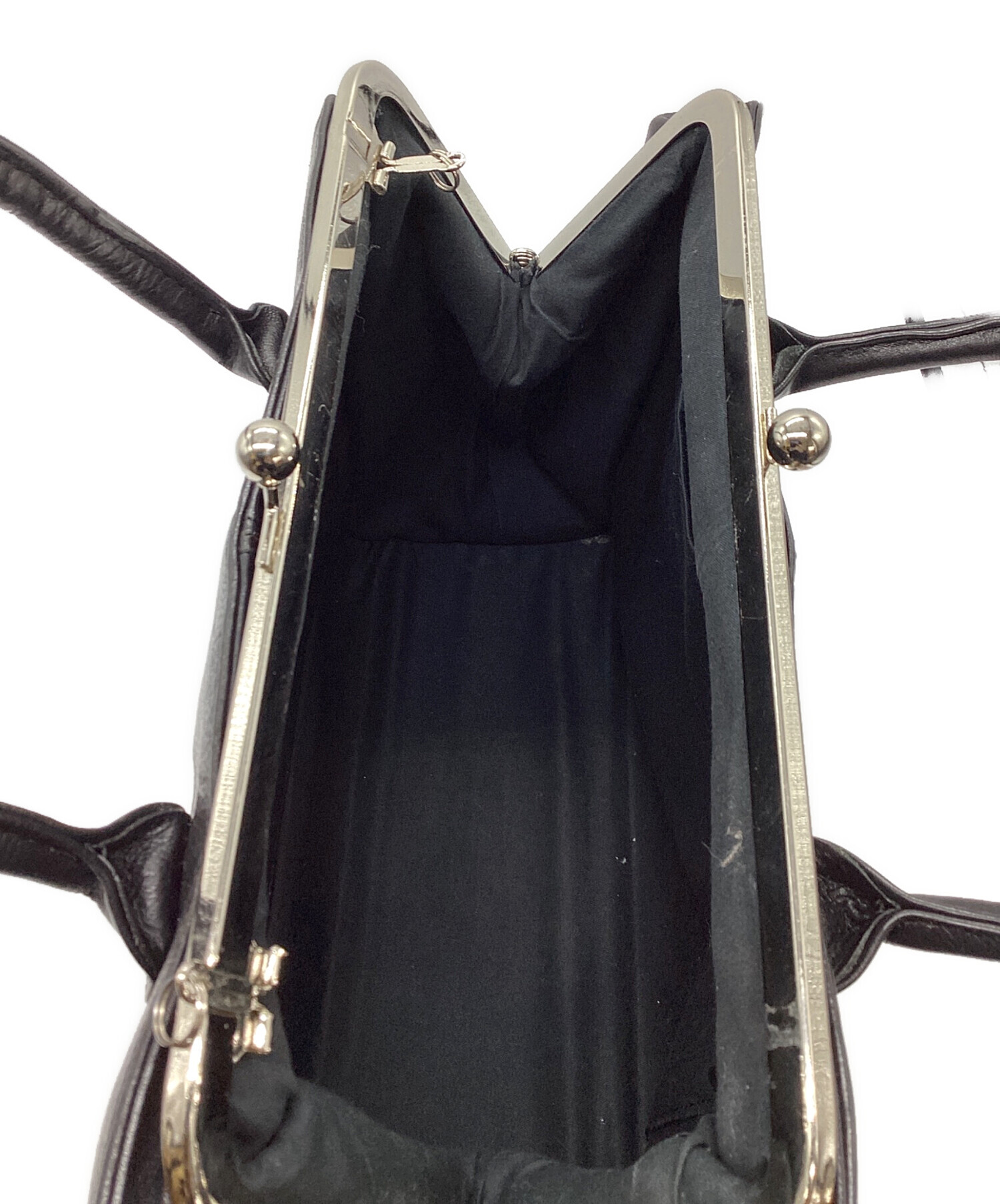 中古・古着通販】Y's (ワイズ) がま口2WAYバッグ ブラック｜ブランド