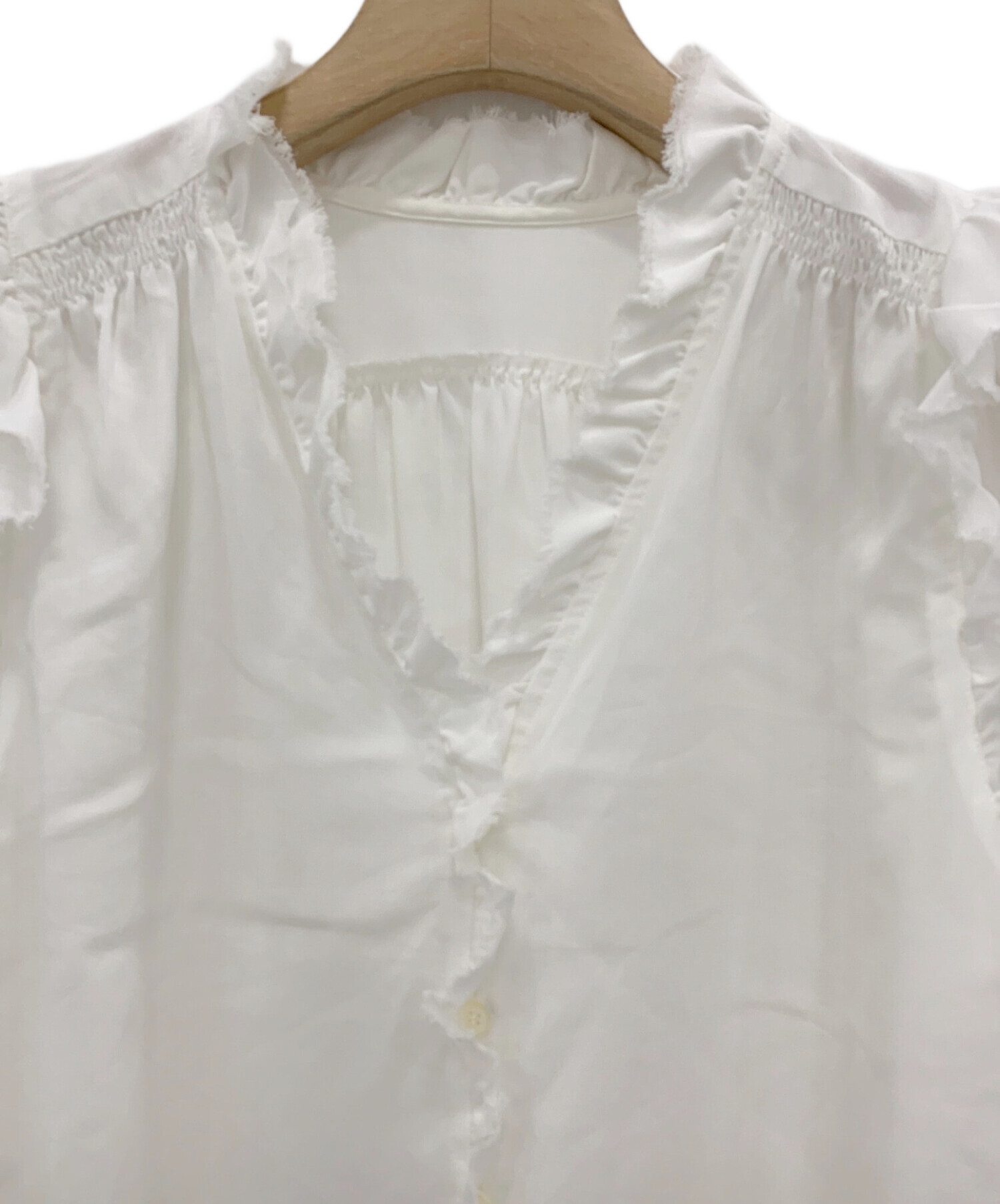 中古・古着通販】IENA (イエナ) コットンビエラフリルハーフスリーブ 