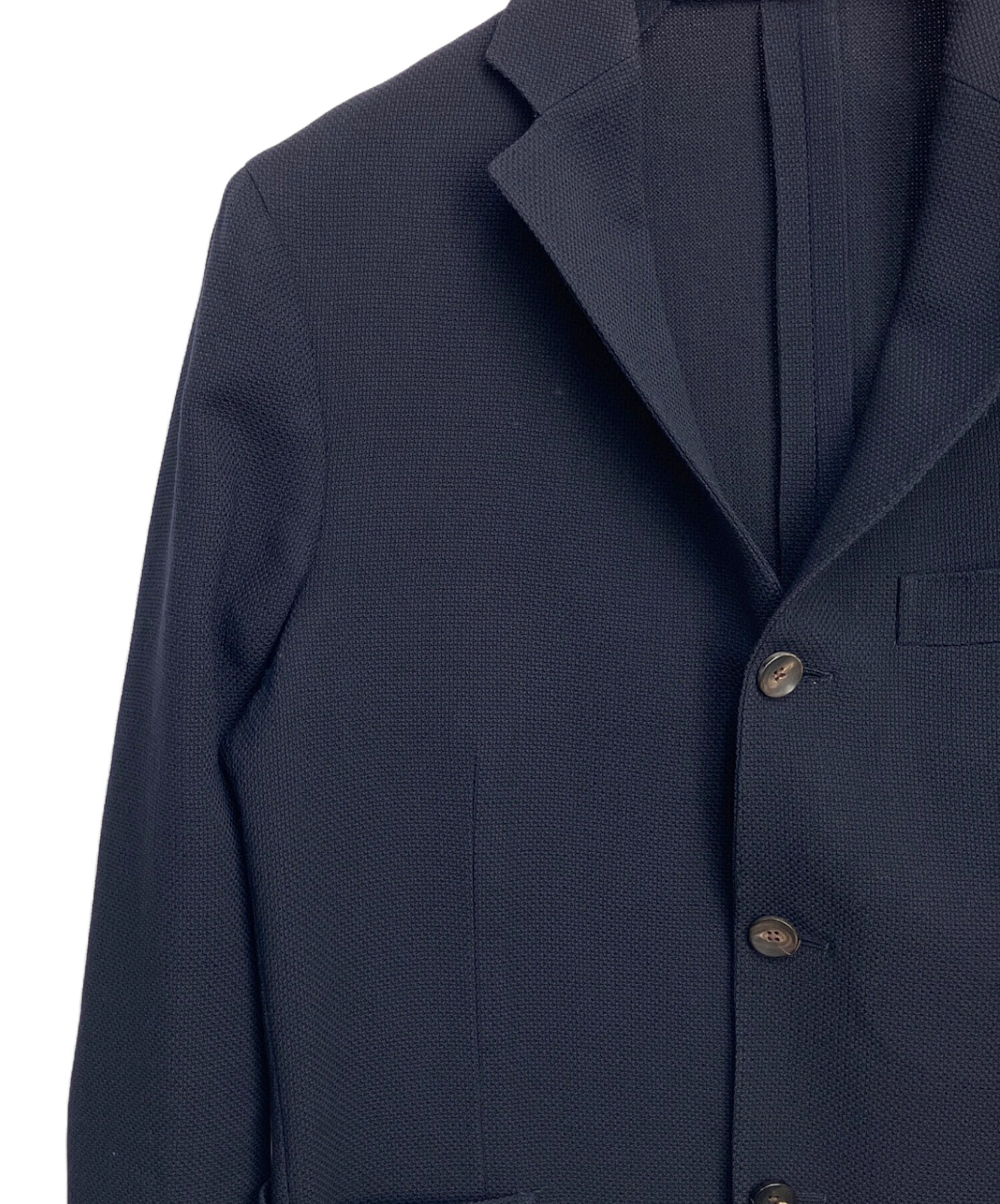 LARDINI ネイビー テーラードジャケット　サイズ48 中古・古着通販】LARDINI (ラルディーニ) アンコンジャケット ネイビー
