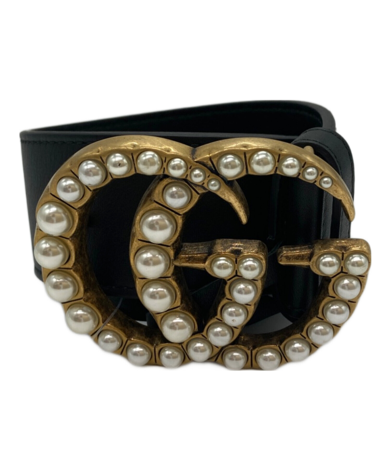 中古・古着通販】GUCCI (グッチ) パールGGマーモントベルト サイズ:85