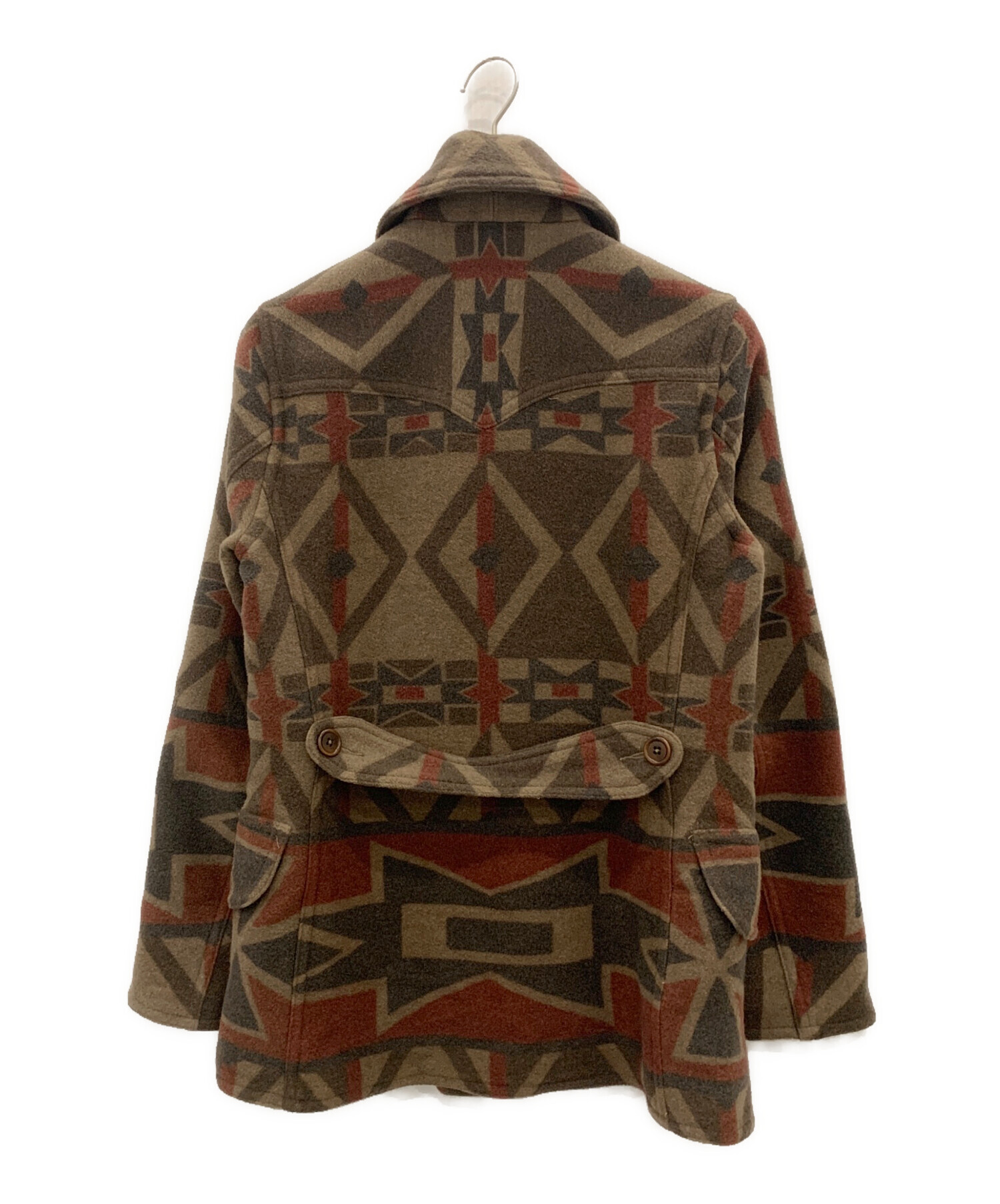 RRLダブルアールエルSeaberg Peacoatムートンコート ネイティブ柄 中古・古着通販】RRL (ダブルアールエル) ウールブレンドRamsey