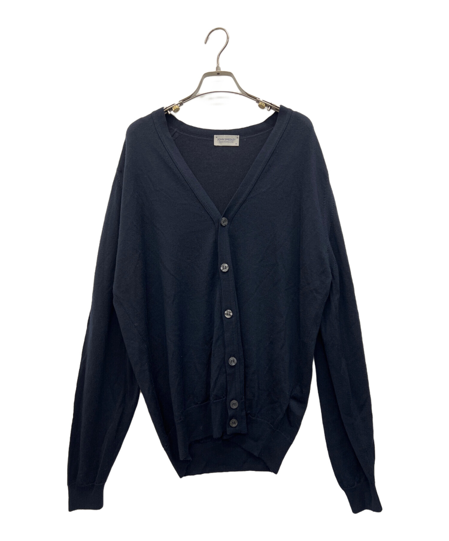 スメドレー クルーネックウールカーディガン 濃紺 メンズ MERINO WOOL CREW NECK KNIT CARDIGAN|メリノウール クルーネック