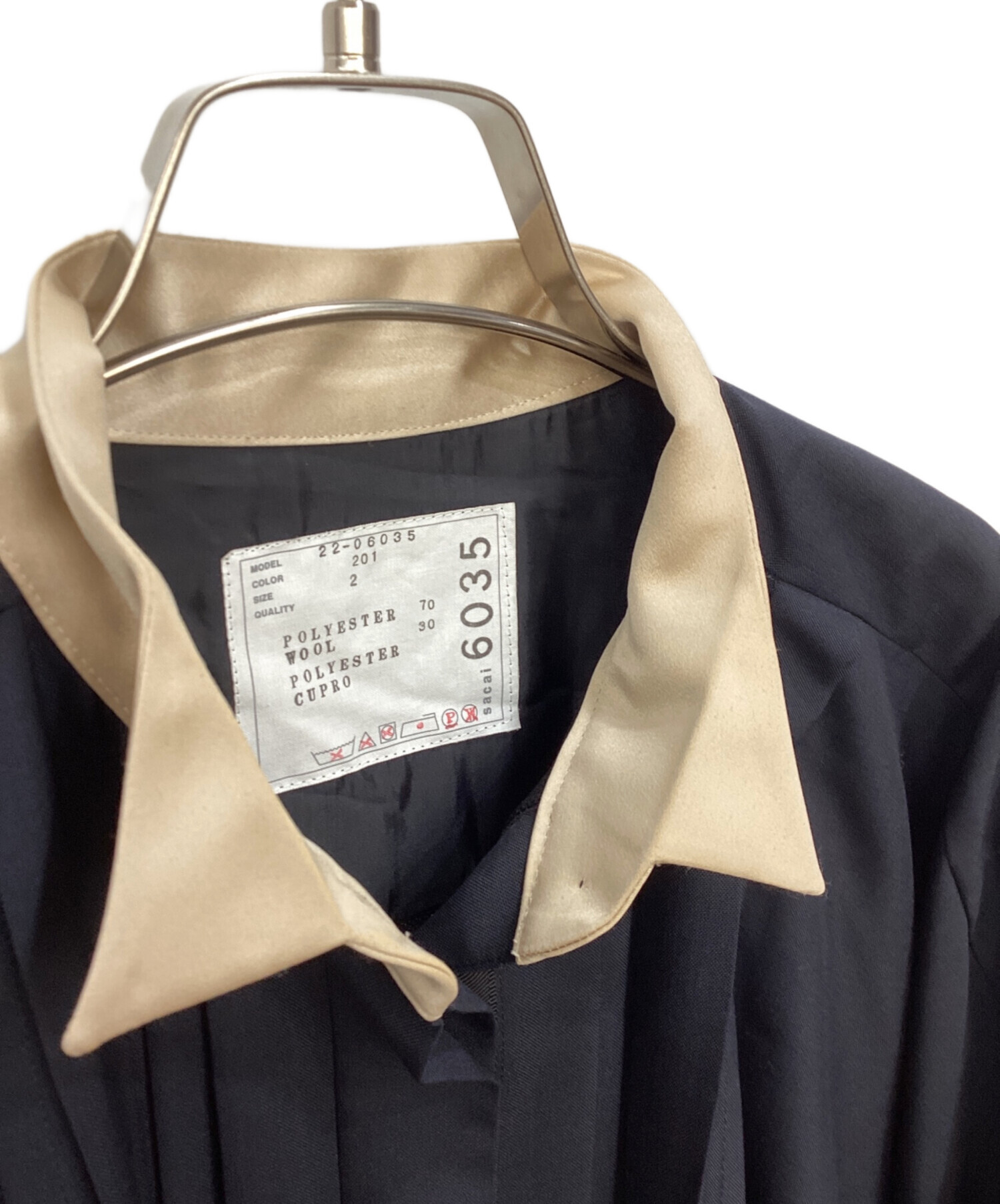 中古・古着通販】sacai (サカイ) Suiting Mix Dress ネイビー サイズ