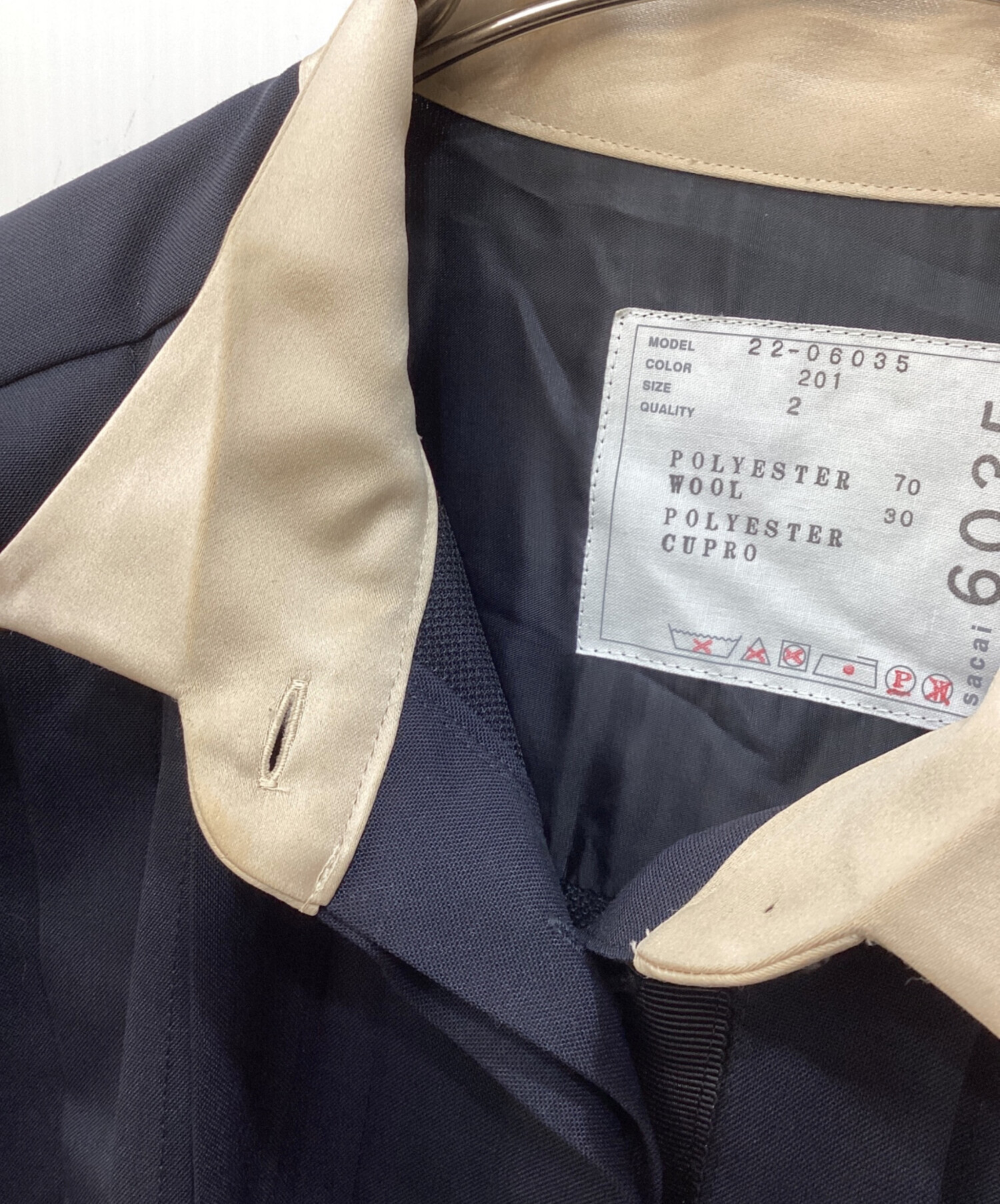 中古・古着通販】sacai (サカイ) Suiting Mix Dress ネイビー サイズ