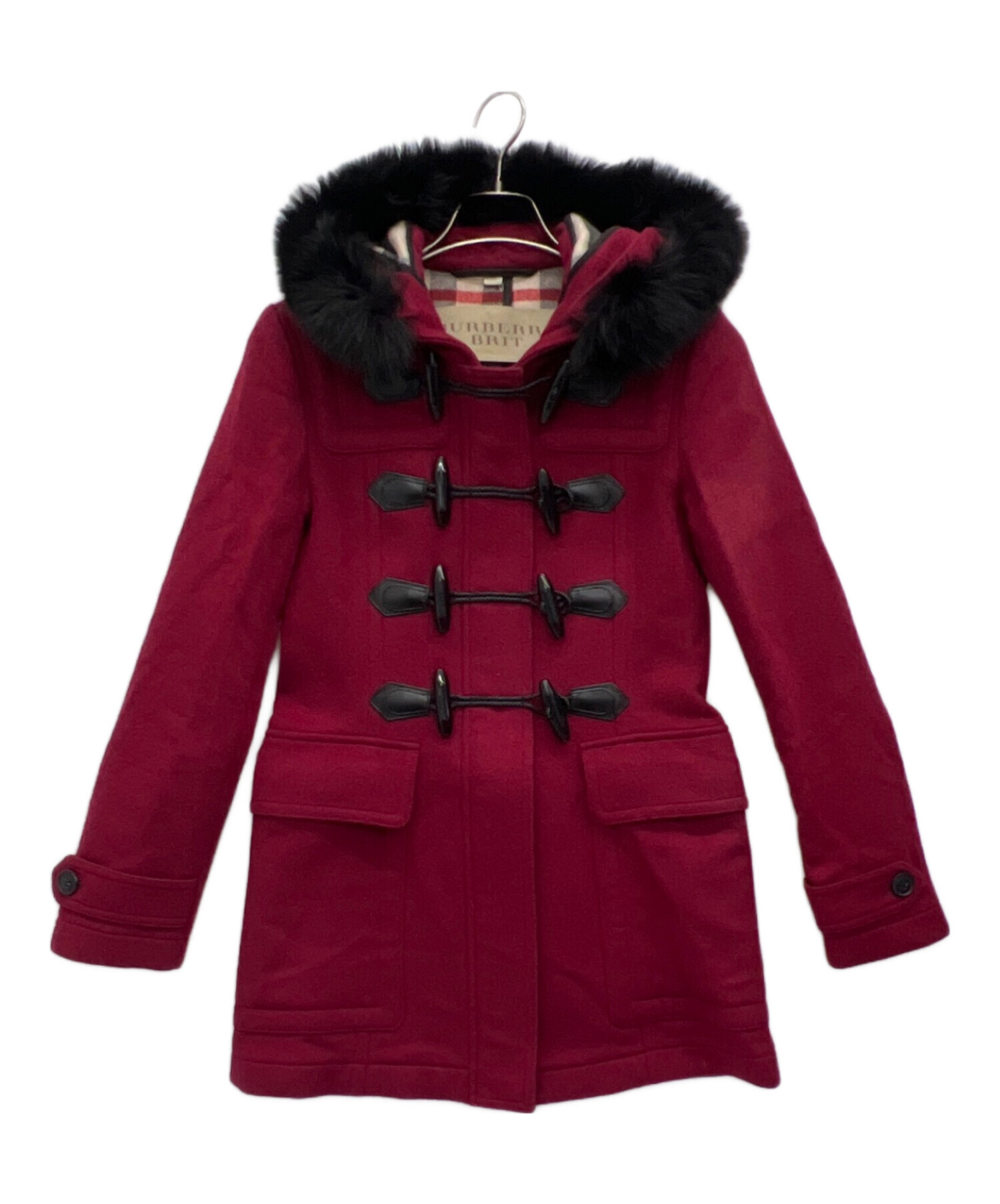 未使用 BURBERRY BRITバーバリーブリット ダッフルコート レディース 中古・古着通販】BURBERRY BRIT (バーバリーブリット) ファー付