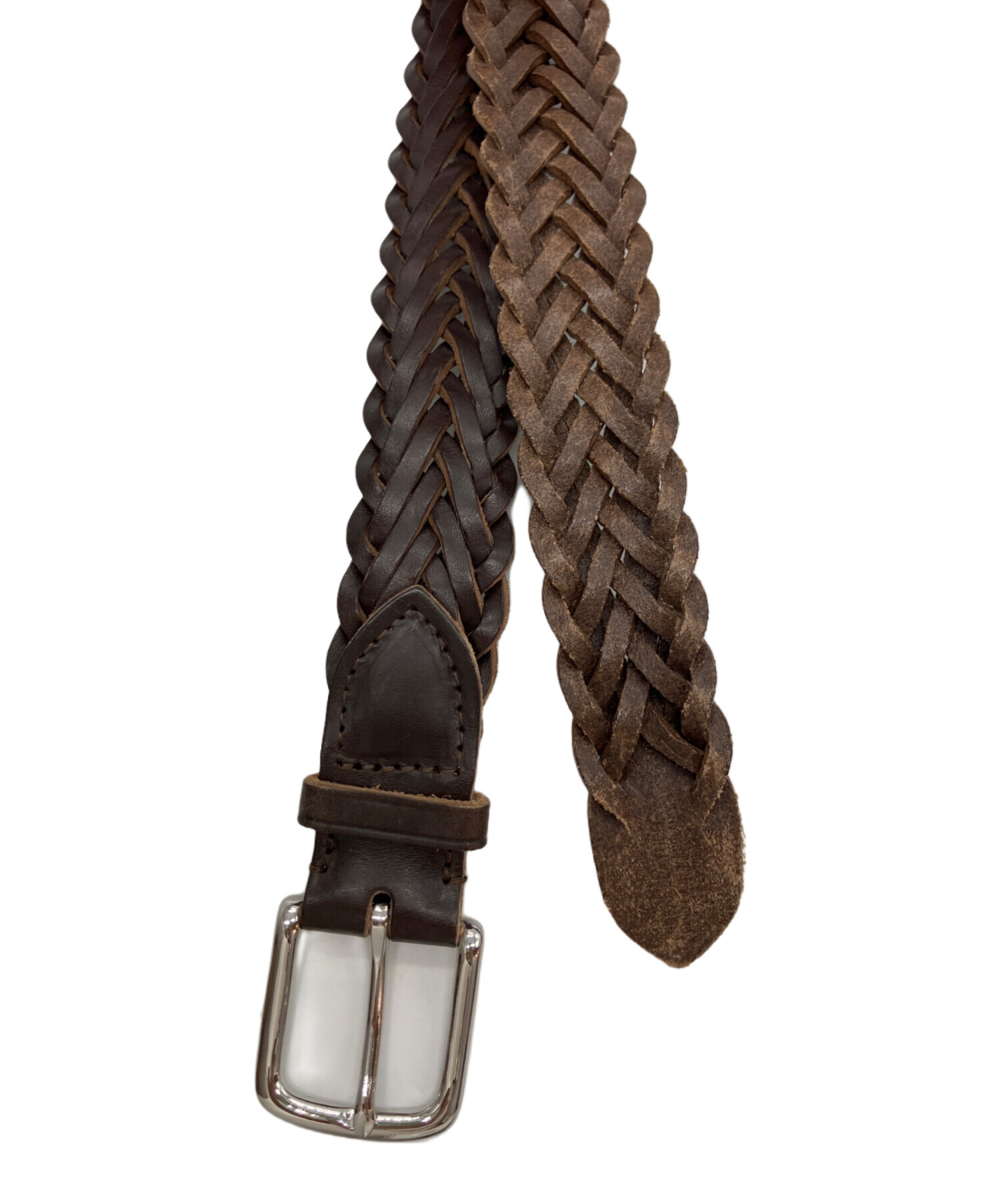 ま*る様 ホワイトハウスコックス　メッシュベルト レザー　英国製　ブラウン 中古・古着通販】Whitehouse Cox (ホワイトハウスコックス) レザー