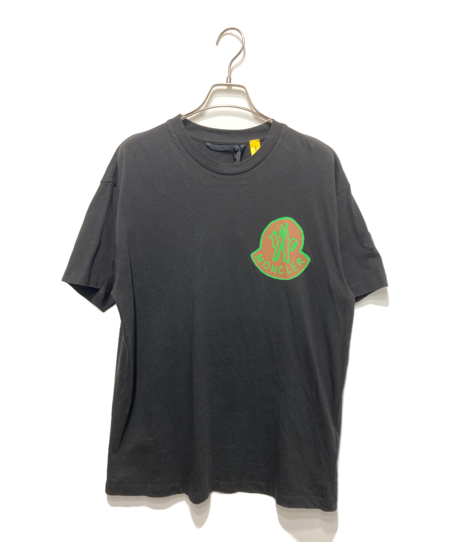 中古・古着通販】MONCLER (モンクレール) ロゴTシャツ ブラック サイズ