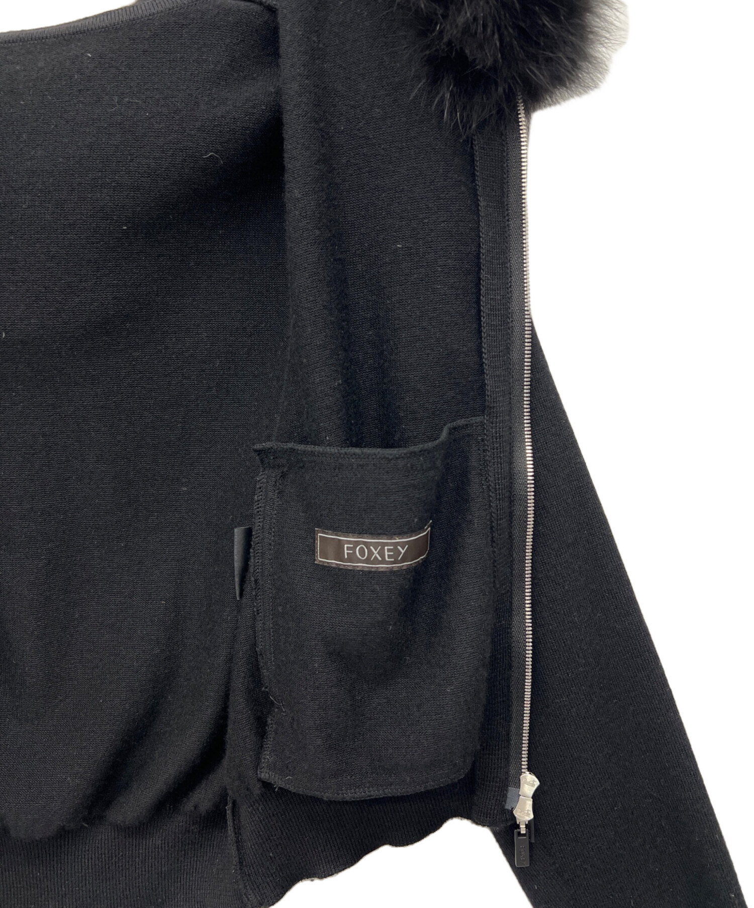 中古・古着通販】FOXEY (フォクシー) FOXファー付ニットパーカー