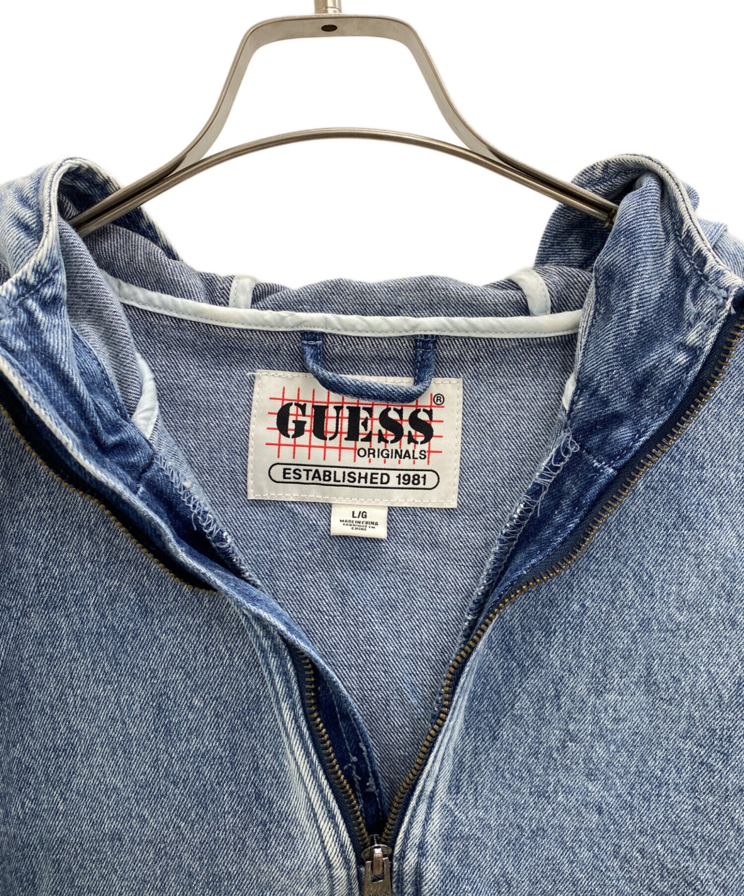 中古・古着通販】GUESS (ゲス) デニムアノラックパーカー インディゴ
