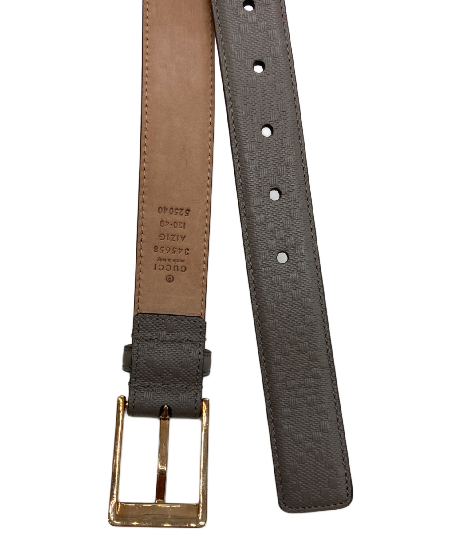 中古・古着通販】GUCCI (グッチ) レザーベルト ベージュ｜ブランド