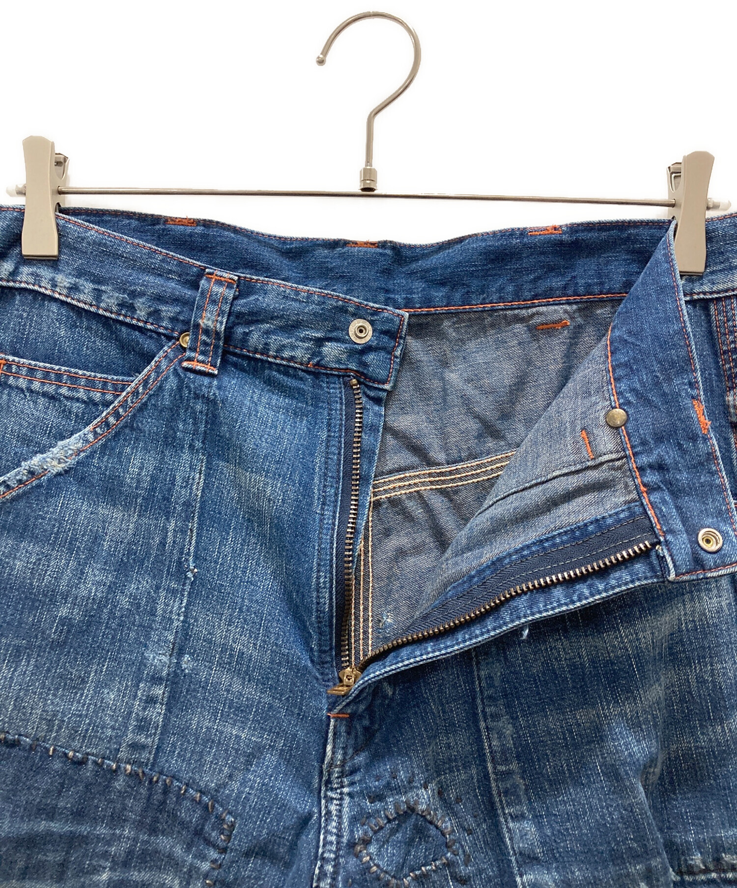 中古・古着通販】BLUE BLUE (ブルーブルー) ダメージ加工デニムパンツ