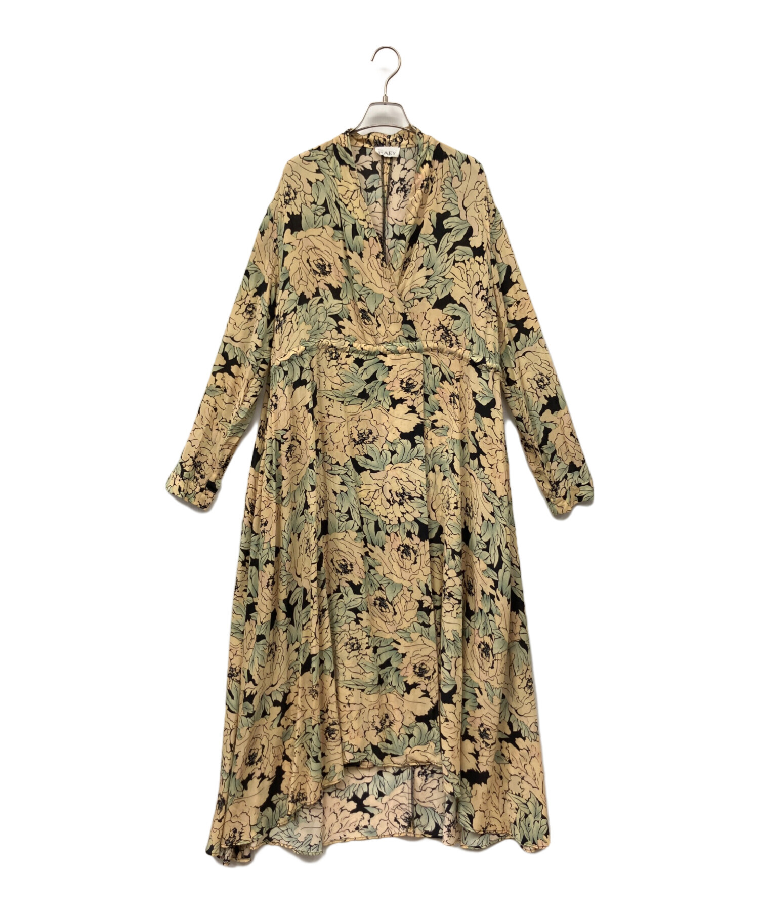 中古・古着通販】RAEY (レイ) シルクカシュクールワンピース イエロー