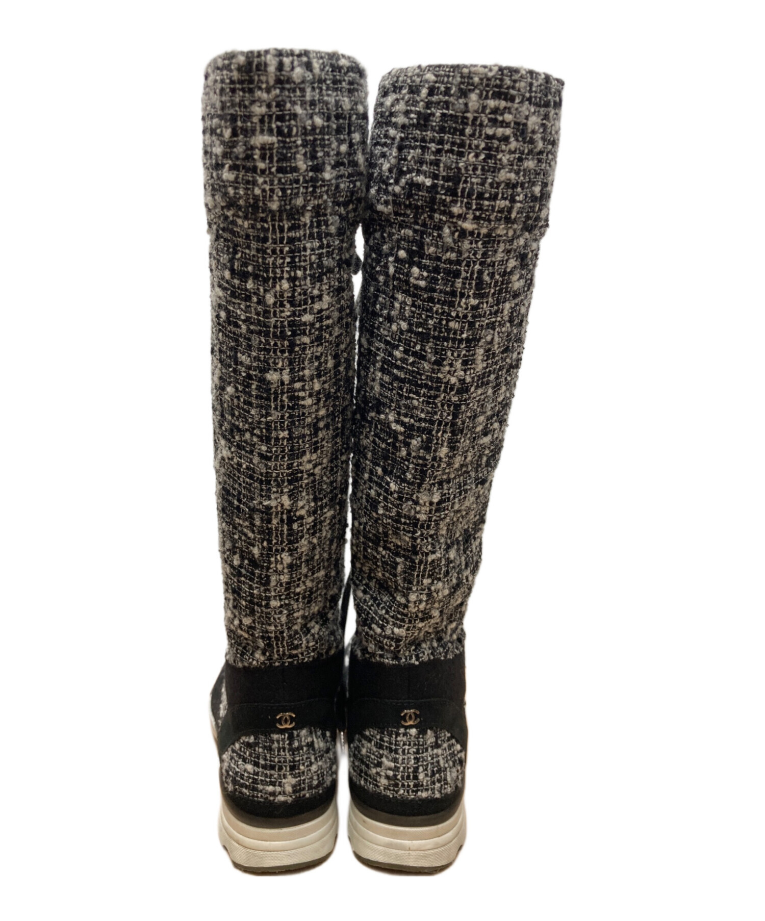 中古・古着通販】CHANEL (シャネル) ツイードブーツスニーカー 中古・古着通販】CHANEL (シャネル) ツイードブーツスニーカー