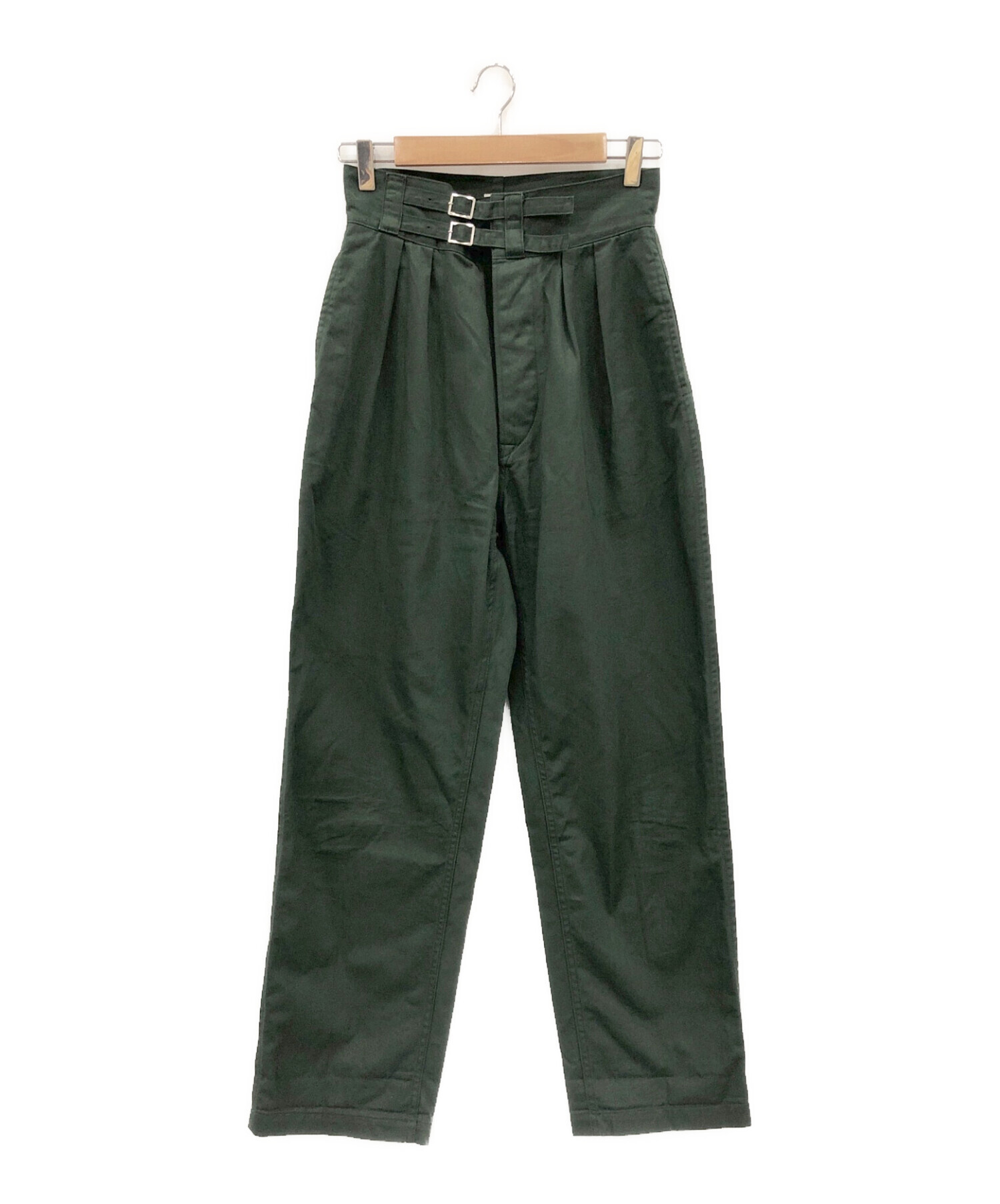 中古・古着通販】LENO (リノ) DOUBLE BELTED GURKHA TROUSERS カーキ