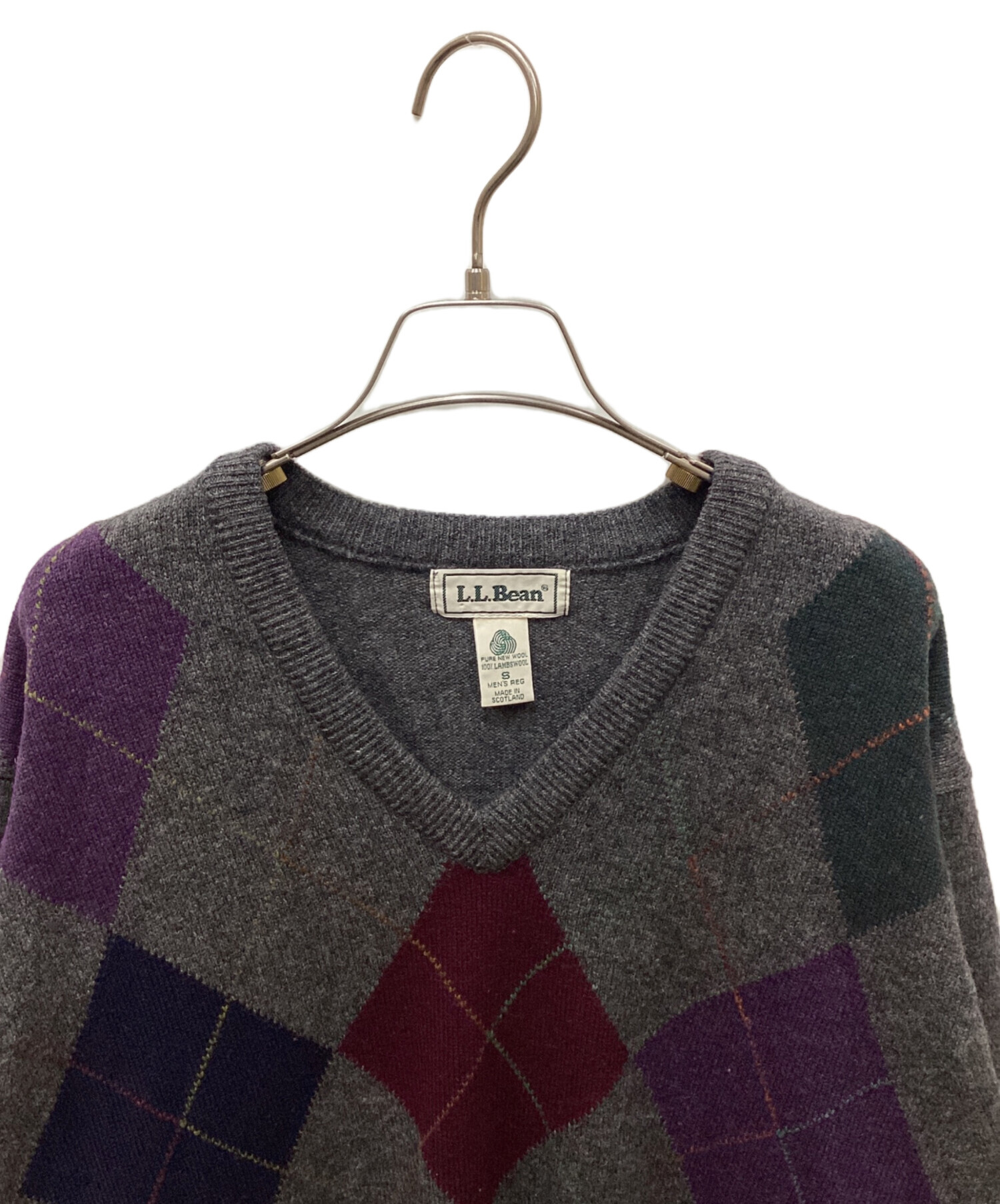 中古・古着通販】L.L.Bean (エルエルビーン) Vネックニット グレー 