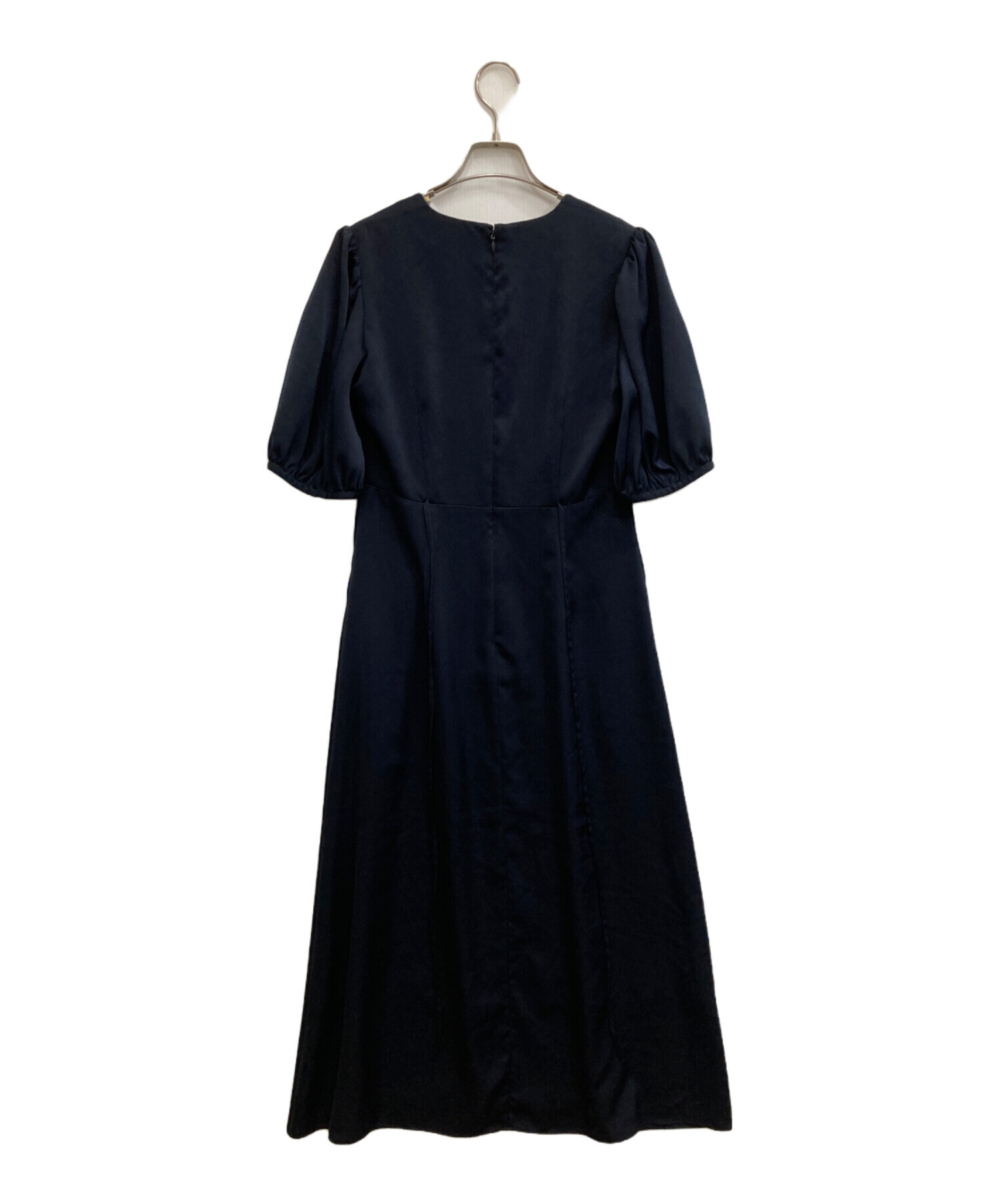 中古・古着通販】CELFORD (セルフォード) サテンワンピース ネイビー