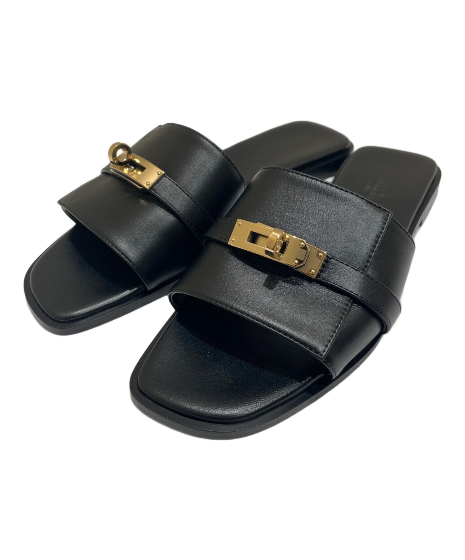 中古・古着通販】HERMES (エルメス) ジュリア サンダル ブラック 中古・古着通販】HERMES (エルメス) ジュリア サンダル ブラック