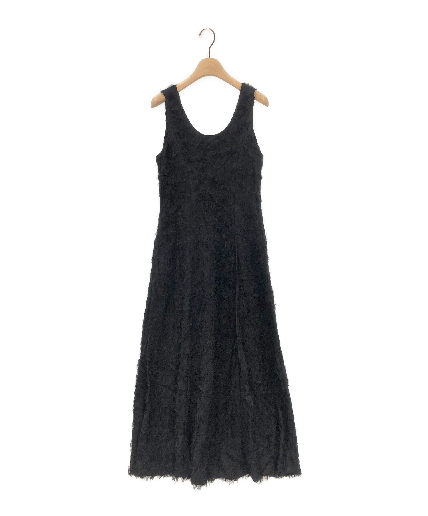 中古・古着通販】CLANE (クラネ) フェザーフレアワンピース ブラック