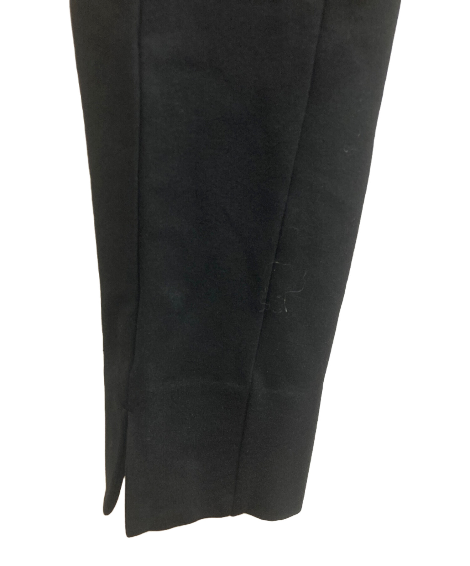 yori ヌクヌクフロントスリットレギパン　38号　ブラック 中古・古着通販】YORI (ヨリ) ぬくぬくフロントスリットレギパン