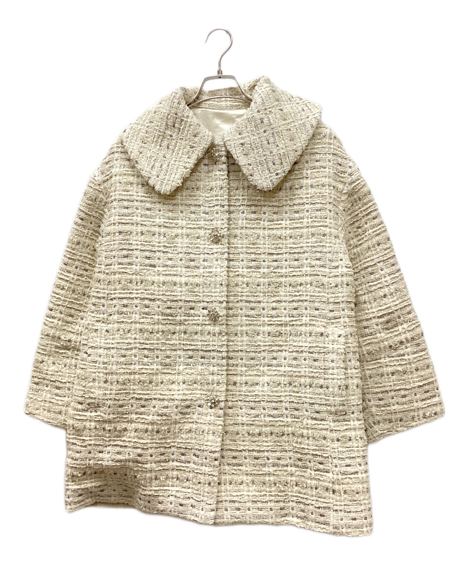 中古・古着通販】CHESTY (チェスティ) ツイードビッグカラーコート