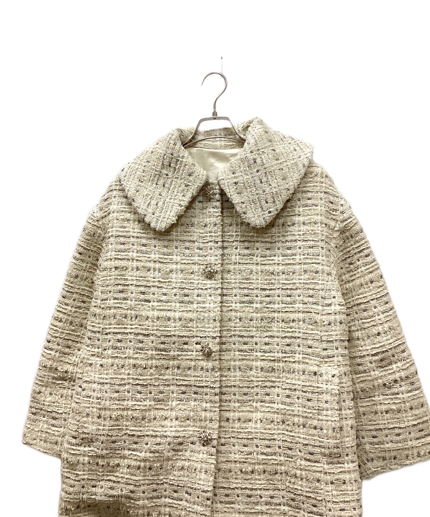 中古・古着通販】CHESTY (チェスティ) ツイードビッグカラーコート