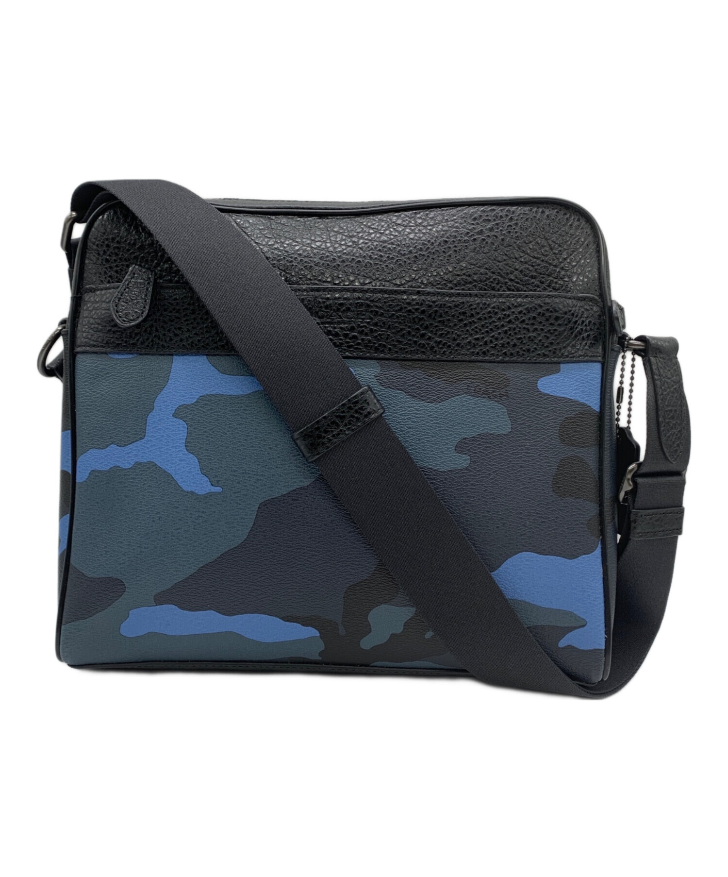 中古・古着通販】COACH (コーチ) ショルダーバッグ ブラック×ネイビー 