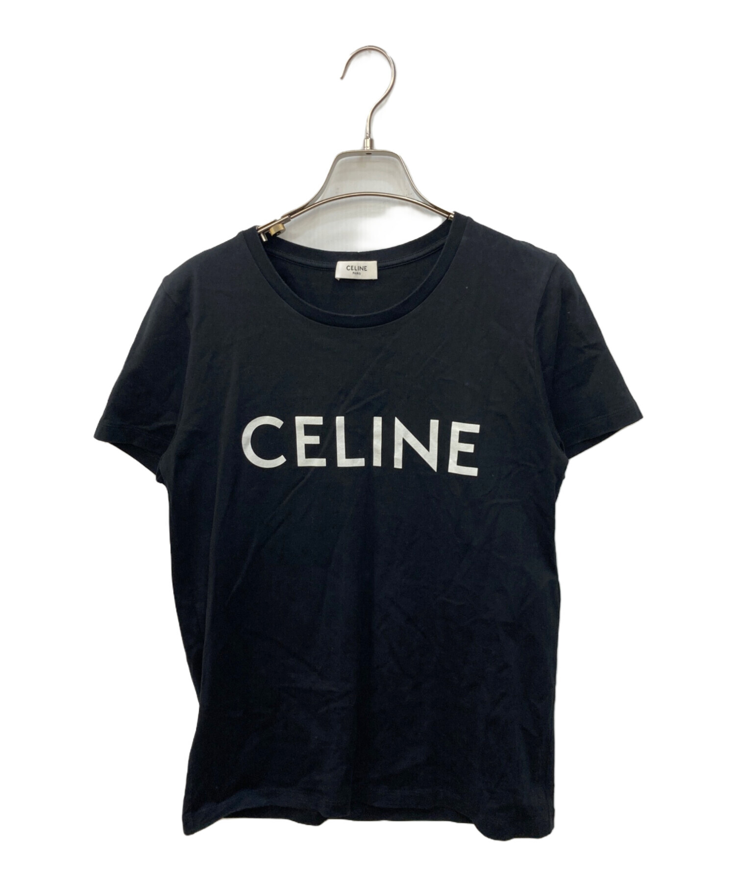 中古・古着通販】CELINE (セリーヌ) ロゴプリントTシャツ ブラック 