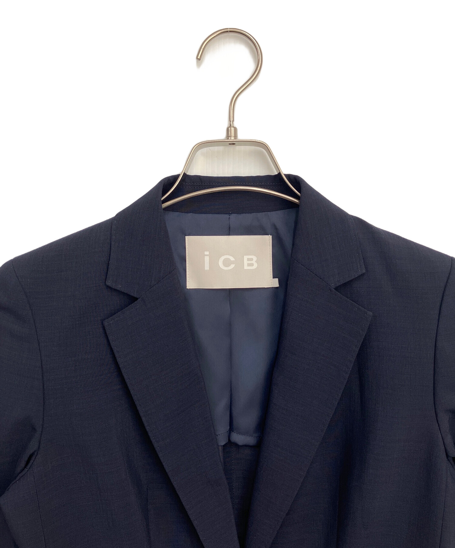 iCB ネイビー テーラードジャケット サイズ42 中古・古着通販】icB (アイシービー) SummerSuit テーラードジャケット