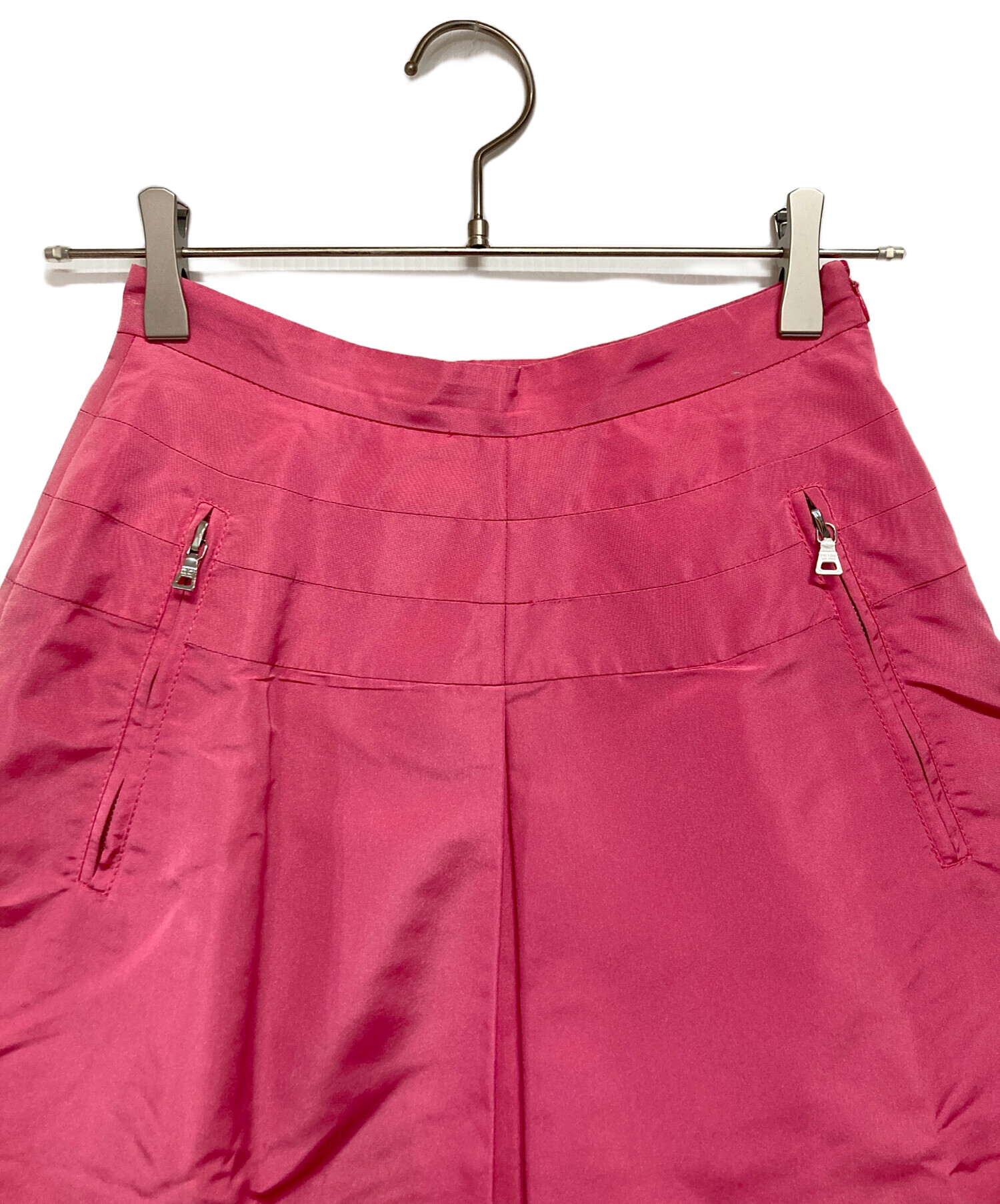 中古・古着通販】PRADA (プラダ) シルク混タックスカート ピンク