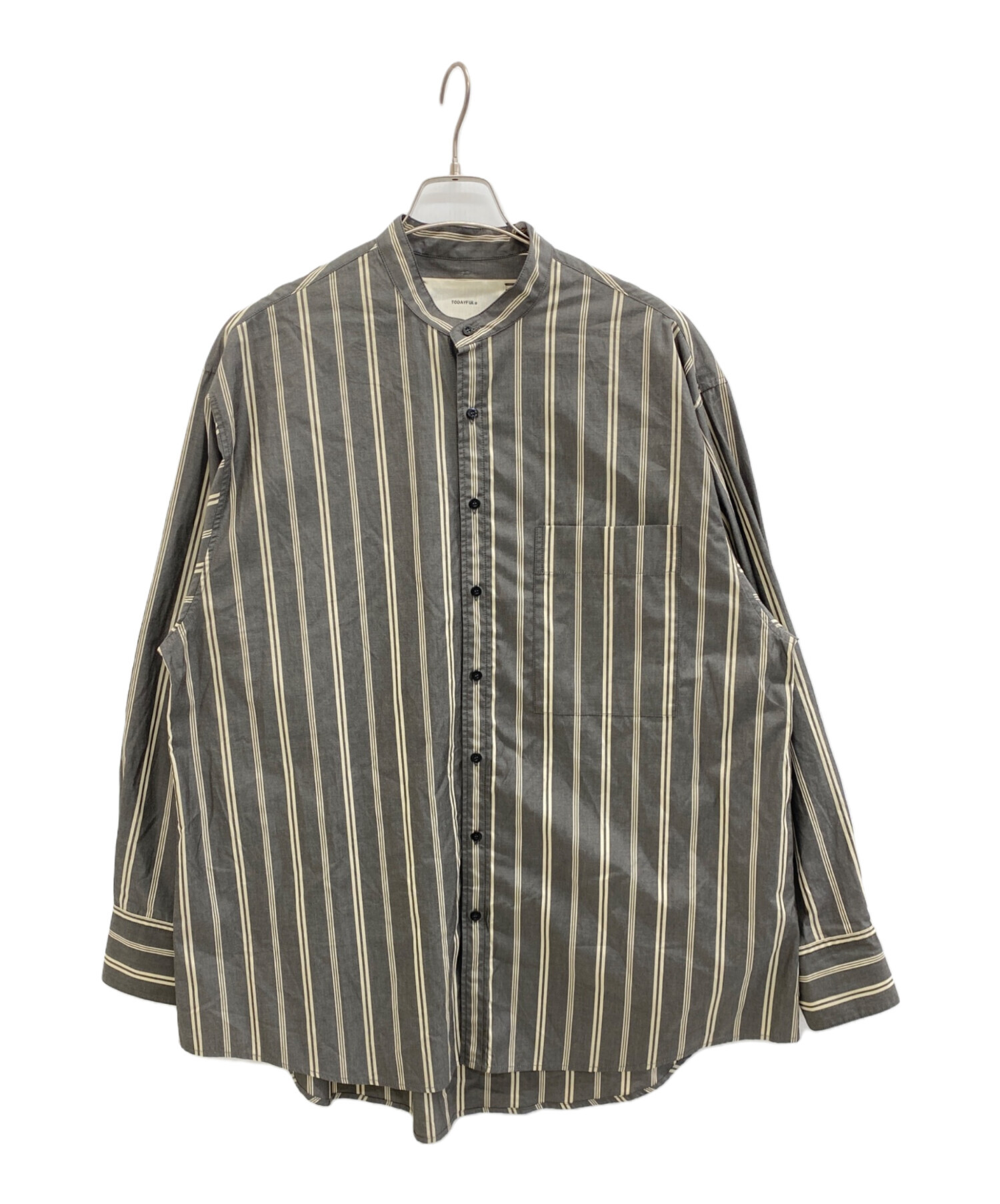中古・古着通販】TODAYFUL (トゥデイフル) Stripe Over Shirts グレー