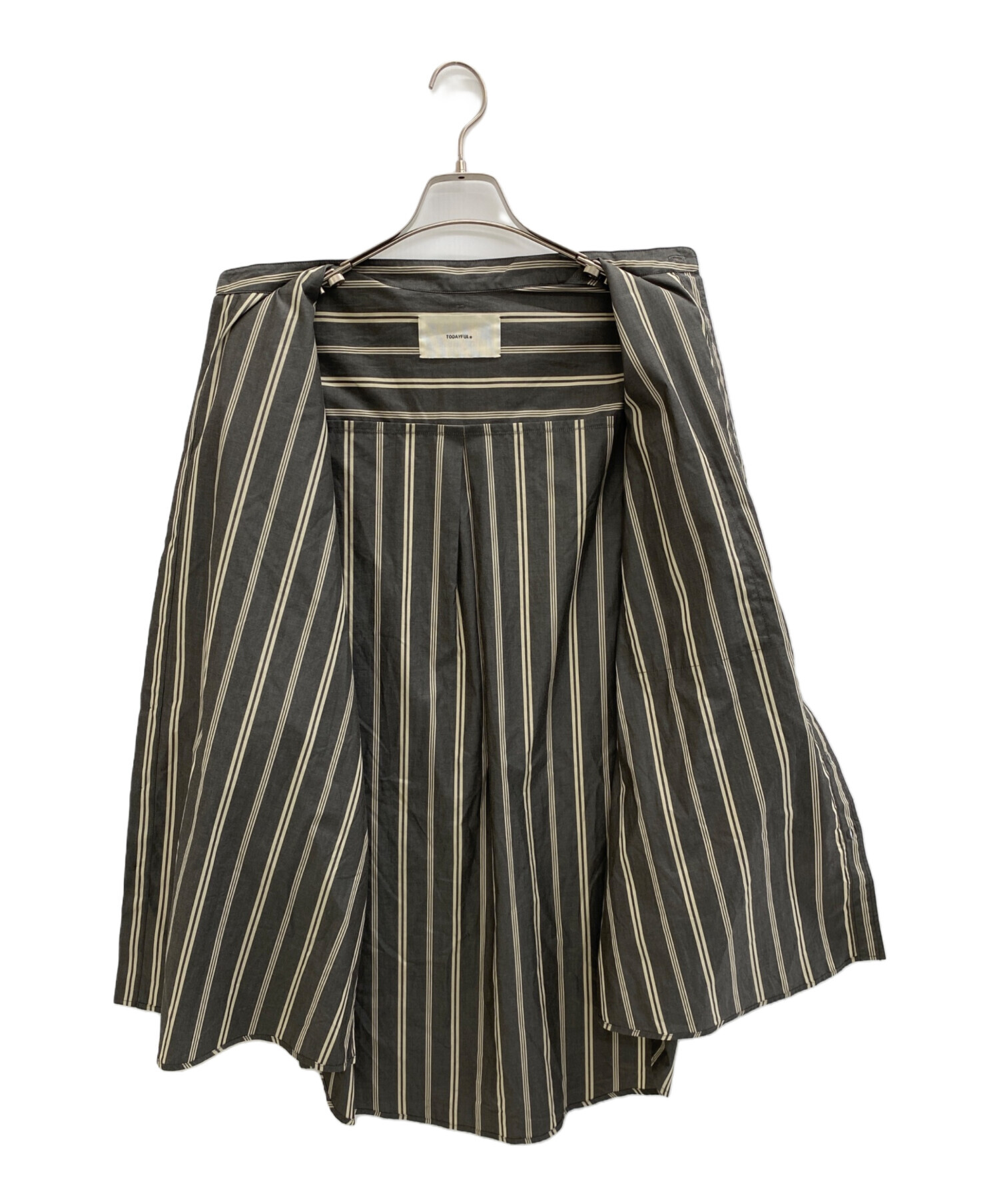 中古・古着通販】TODAYFUL (トゥデイフル) Stripe Over Shirts グレー