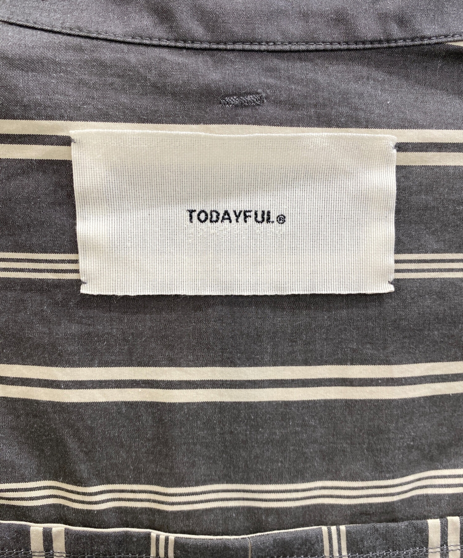 中古・古着通販】TODAYFUL (トゥデイフル) Stripe Over Shirts グレー