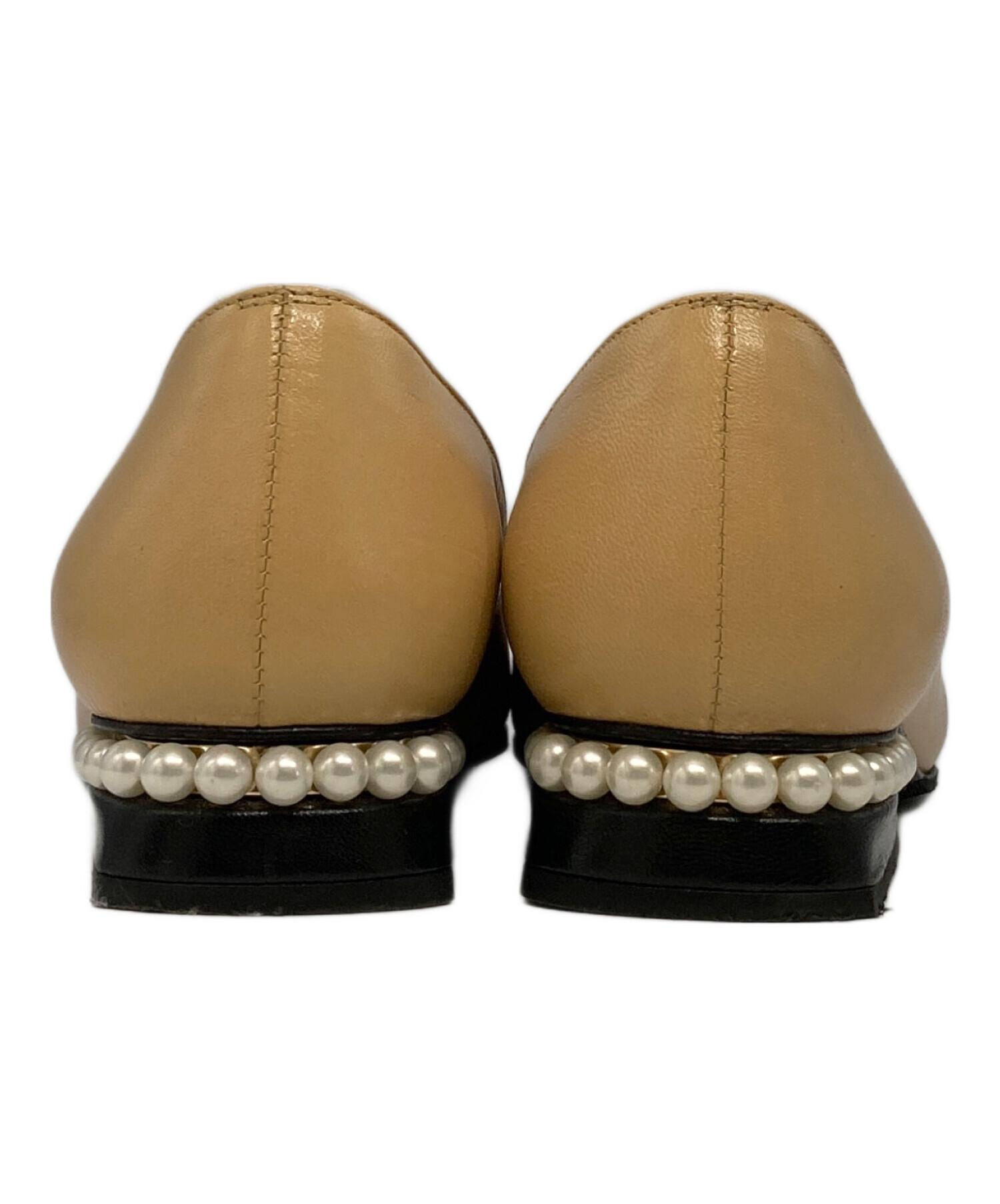 中古・古着通販】CHANEL (シャネル) バレエパンプス ベージュ×ブラック