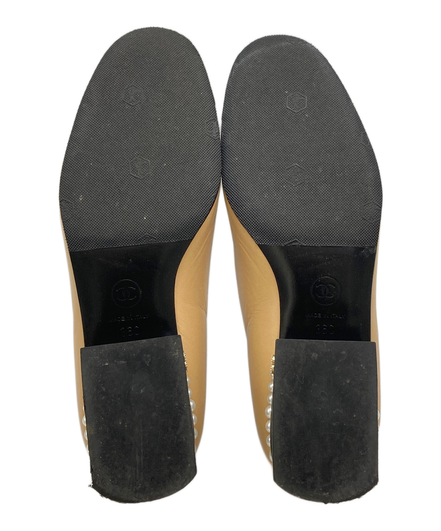 中古・古着通販】CHANEL (シャネル) バレエパンプス ベージュ×ブラック