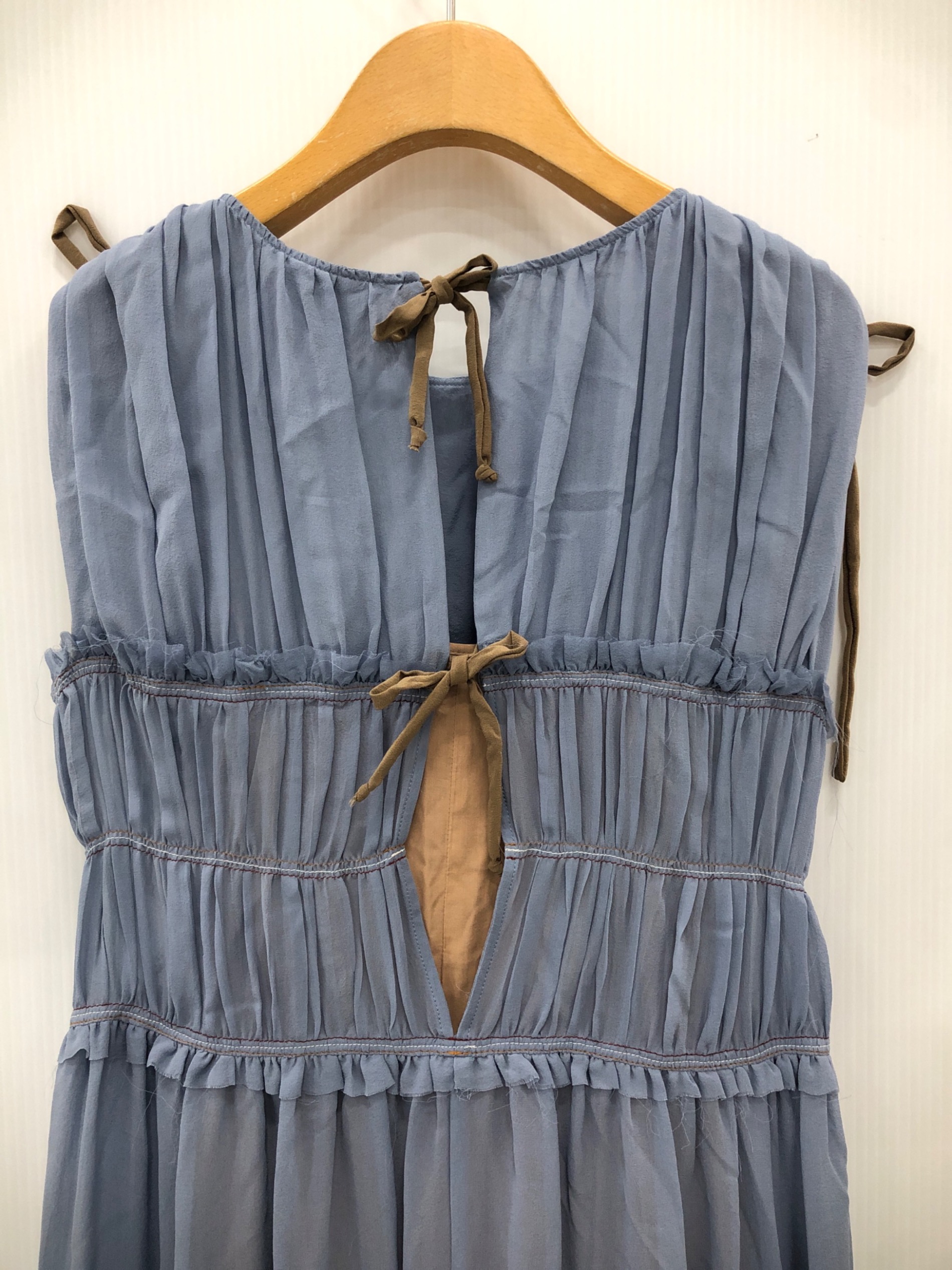 中古・古着通販】ALYSI (アリジ) フレアマキシワンピース ブルー