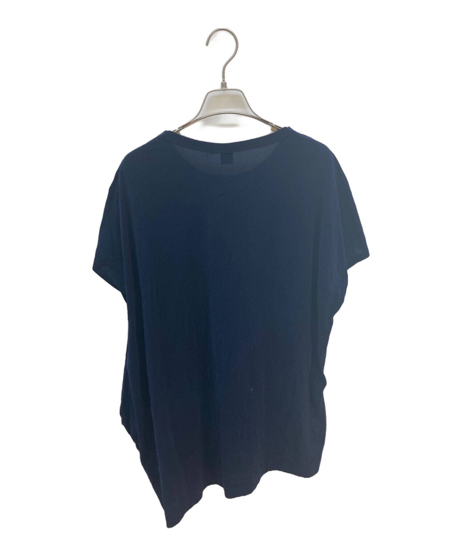 Y's ワイズ　シワ加工重ね着カットソー2 中古・古着通販】Y's (ワイズ) シワ加工カットソー ネイビー