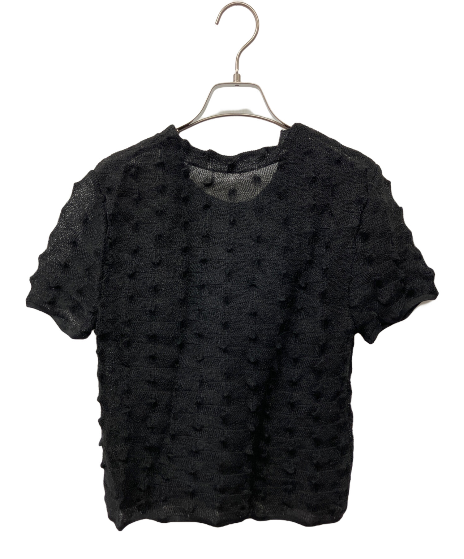 中古・古着通販】TELOPLAN (テーロプラン) 半袖ニット ブラック サイズ 