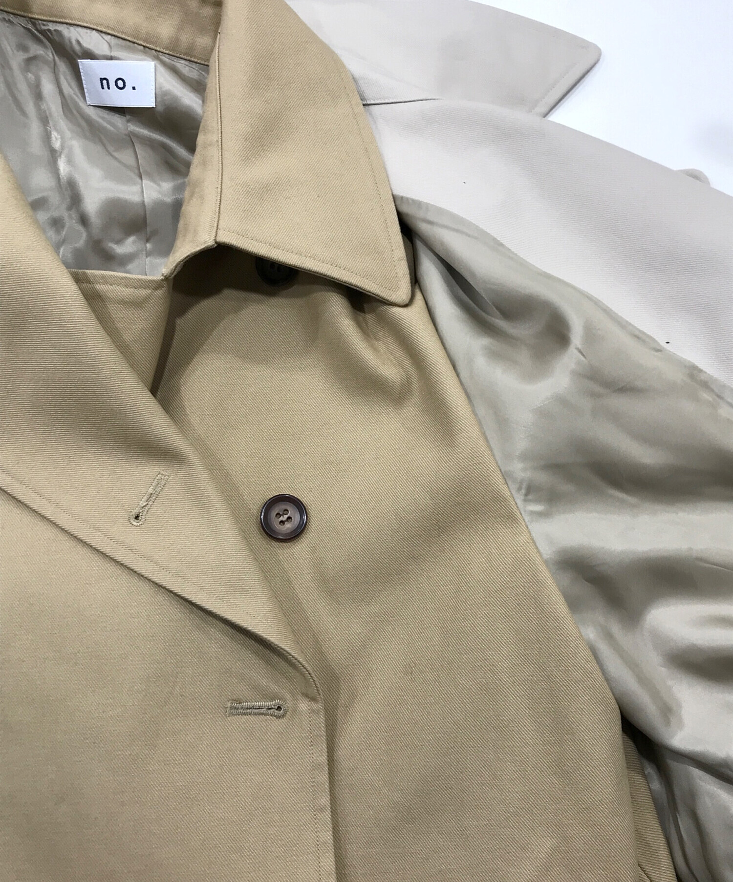 中古・古着通販】no. (ナンバー) LAYERED TRENCH COAT ベージュ サイズ