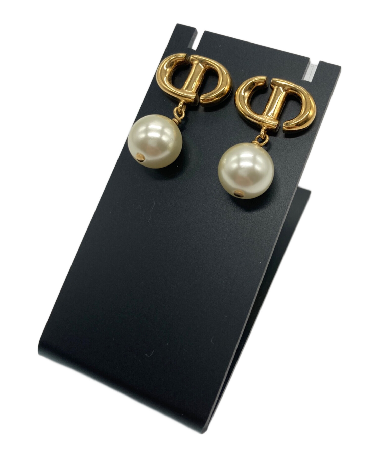 【美品】クリスチャンディオール DIOR CD NAVY ピアス ゴールド箱付き 中古・古着通販】Christian Dior (クリスチャン ディオール) CD Navy