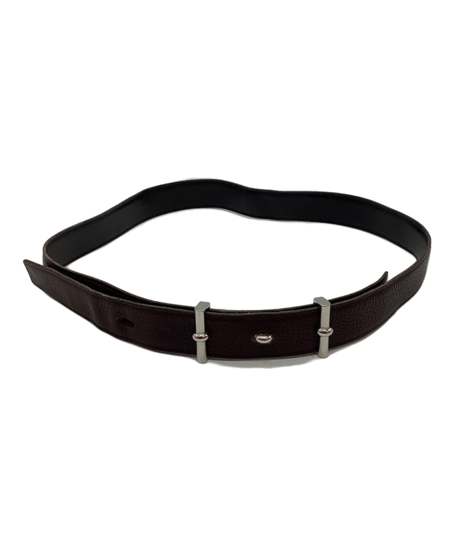 中古・古着通販】HERMES (エルメス) レザーベルト ダークブラウン 