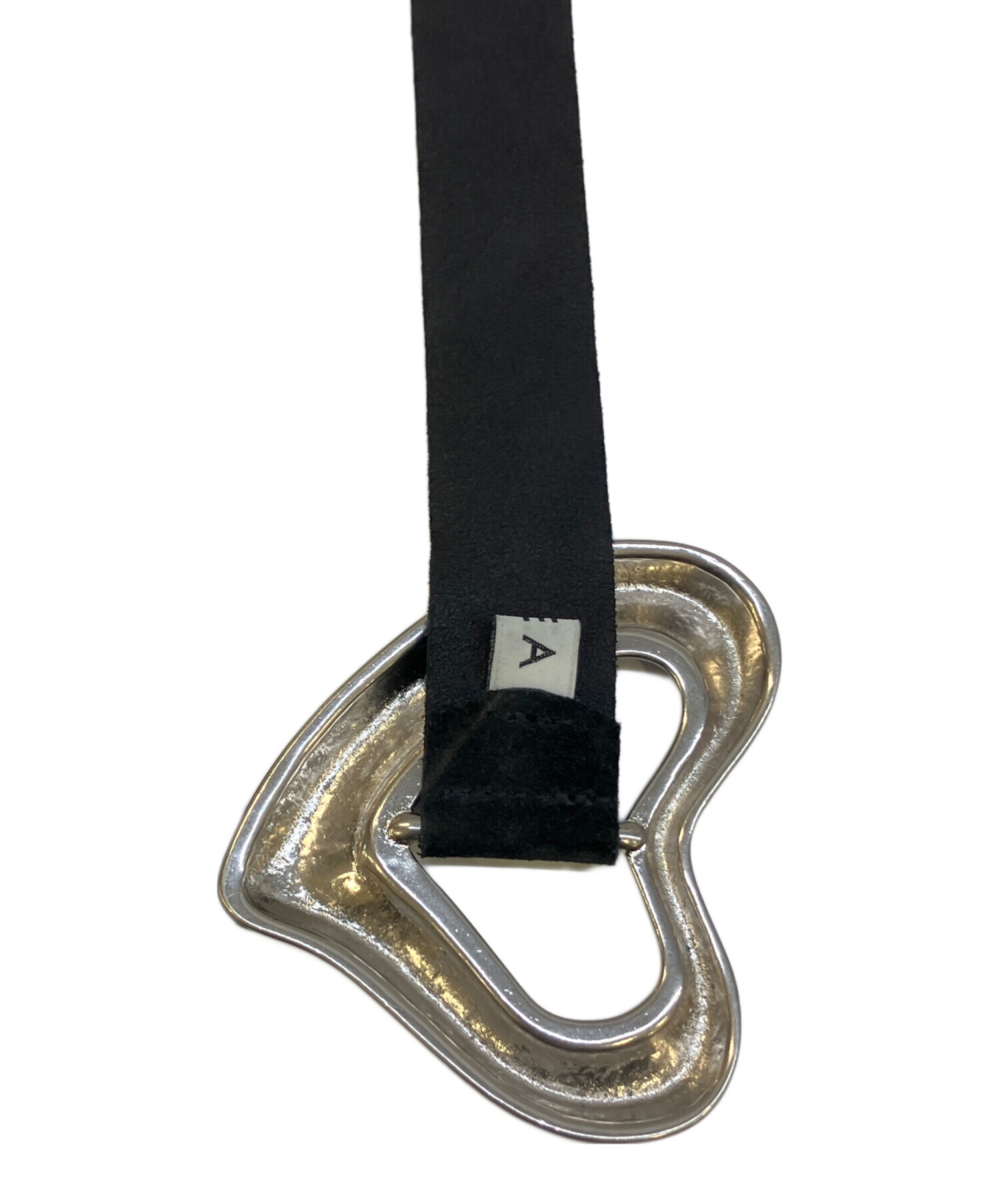 中古・古着通販】SEA (シー) BIG HEART SUEDE BELT ブラック｜ブランド